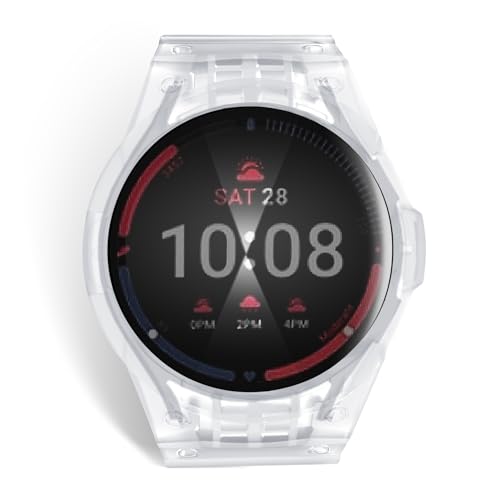 Yrzper Compatible for Samsung Galaxy Watch 7 6 5 4 44mm 40mm Band with Case Wristbands Shockproof Durable Rugged Protective Cover with Silicone Replacement Watch Strap Drop-proof for Men Women (Clear, 44mm) - Image 4