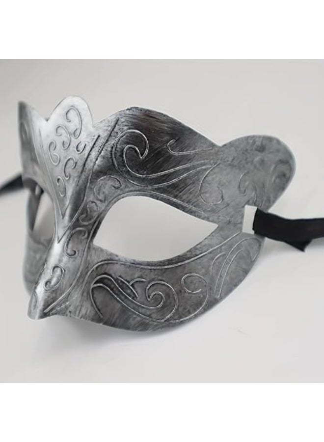 ماى سوق قناع حفلات تنكري كلاسيكي (Fashion Facemask) بتصميم فينيسي عتيق - فضي وأسود - Image 1