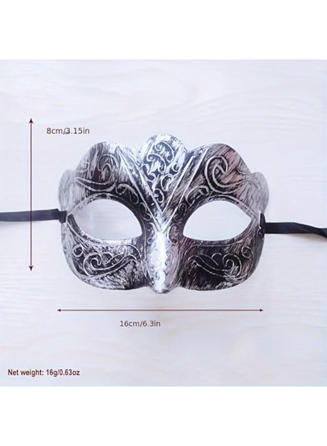 ماى سوق قناع حفلات تنكري كلاسيكي (Fashion Facemask) بتصميم فينيسي عتيق - فضي وأسود - Image 4