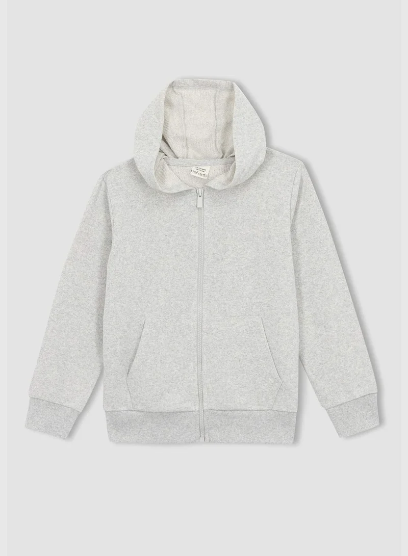 DeFacto Boy Hooded Long Sleeve Knitted Cardigan