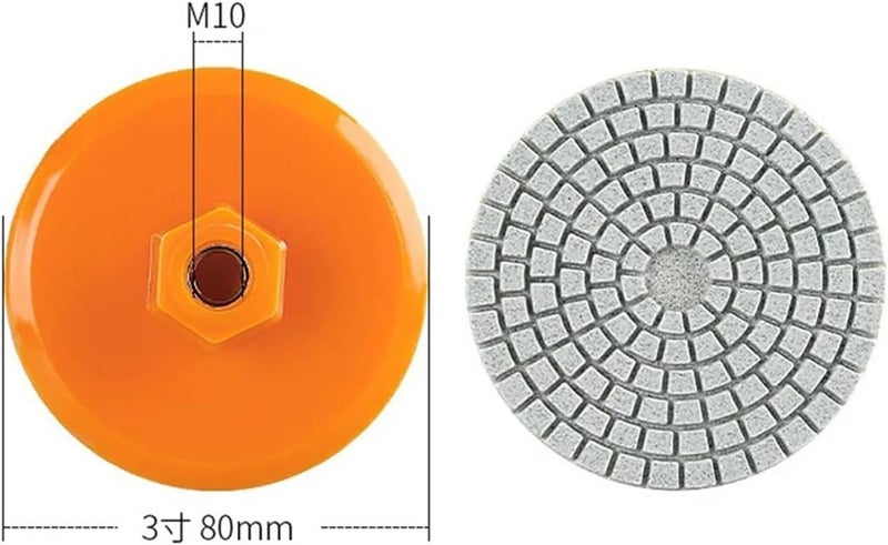 Bench grinder buffing wheel, 80mm 3 Inch Diamond Polishing Pad Wet Dry Buff Disc Abrasive for Marble Concrete Integrated Grinding Disc Angle Grinder Tools 1/2/3/5/6/8/10pcs(1pcs) - Image 3
