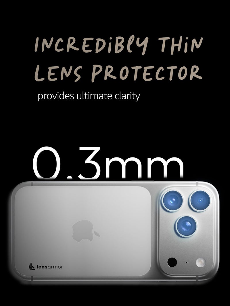 Lensarmor® Military Grade Camera Lens Protector for Iphone 17 Pro (Pack of 2) – Premium 9H Hardness Glass, Scratch Resistant, Oleophobic Coating, HD Clarity, No Flash Interference, Full Lens Coverage - Image 5