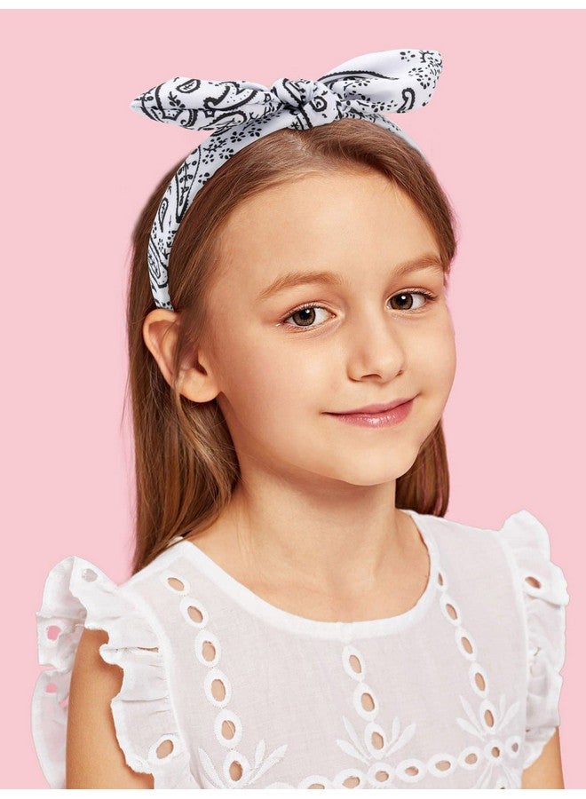 TOBATOBA 6 Pack Bandana Headbands For Women Knotted Bow Headbands For Women Girls Cute Bunny Ears Headbands Top Knot Headband Wire Headband Bandanas For Women Kids Headbands Hair Accessories For Women - Image 3