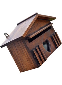 Wooden Cabin Mailbox Rustic Vintage Outdoor Rainproof Letter Box Suggestion Box Post Box for Home Bar House Decor 1pc