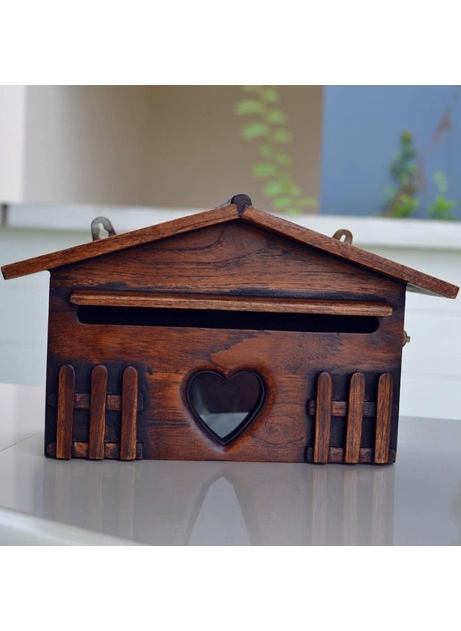 klarako - Wooden Cabin Mailbox Rustic Vintage Outdoor Rainproof Letter Box Suggestion Box Post Box for Home Bar House Decor 1pc - Image 1
