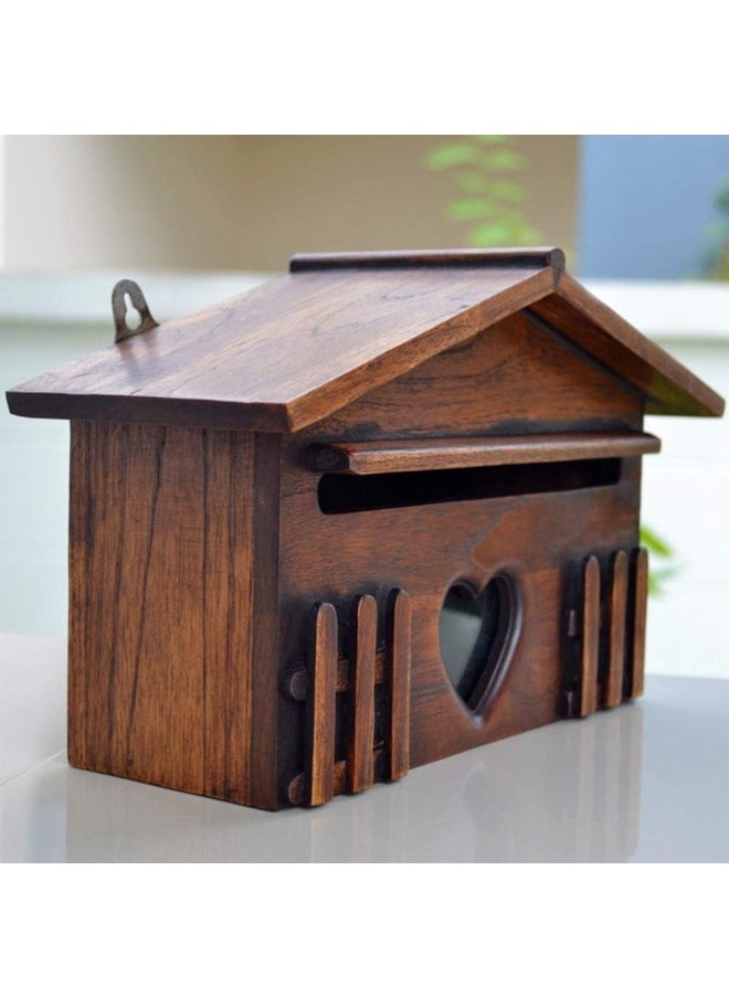 klarako - Wooden Cabin Mailbox Rustic Vintage Outdoor Rainproof Letter Box Suggestion Box Post Box for Home Bar House Decor 1pc - Image 1