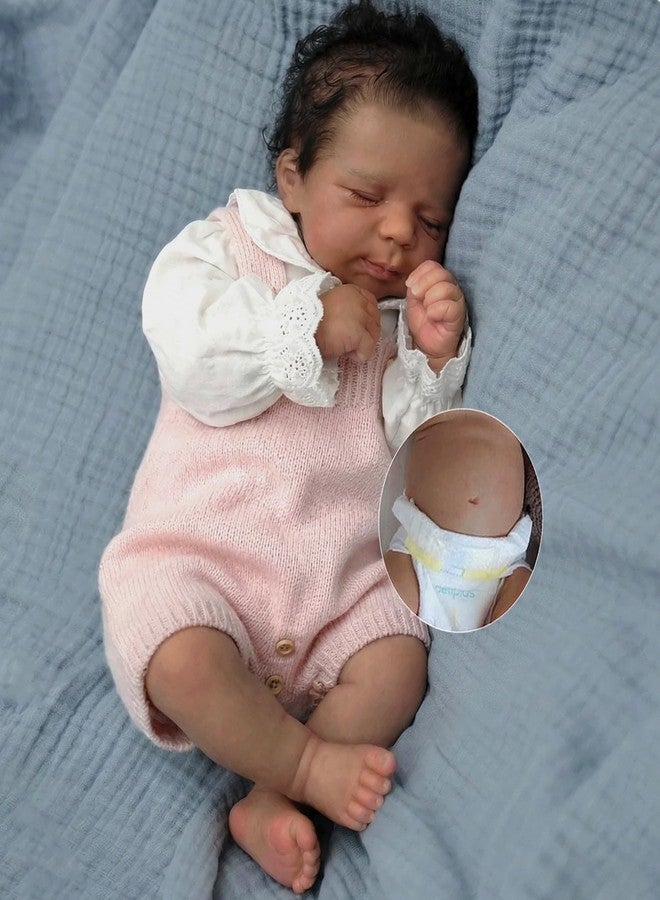 Zero Pam Black Reborn Baby Dolls Silicone Full Body-18 in Black Reborn Dolls Girls, Realistic Baby Doll, Anatomically Correct Full Silicone Babys Doll with Accessories - Image 1