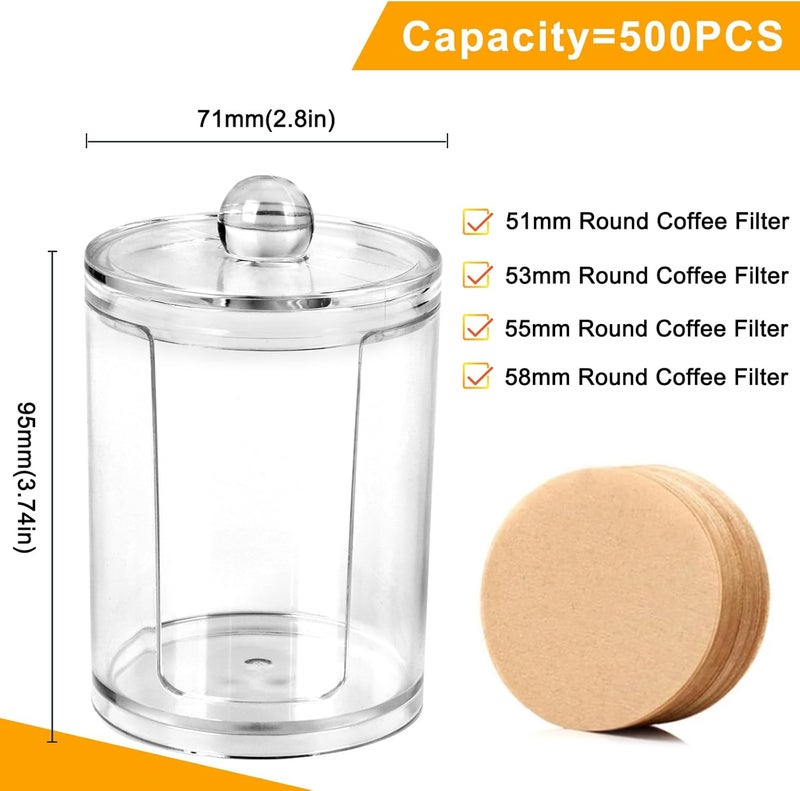 Wiojtry Espresso Paper Filter Holder Storage Container Coffee Filter Holder Portable Coffee Filter with Lid Suitable for （50mm - 60mm）Round Disposable Paper Filters - Image 2