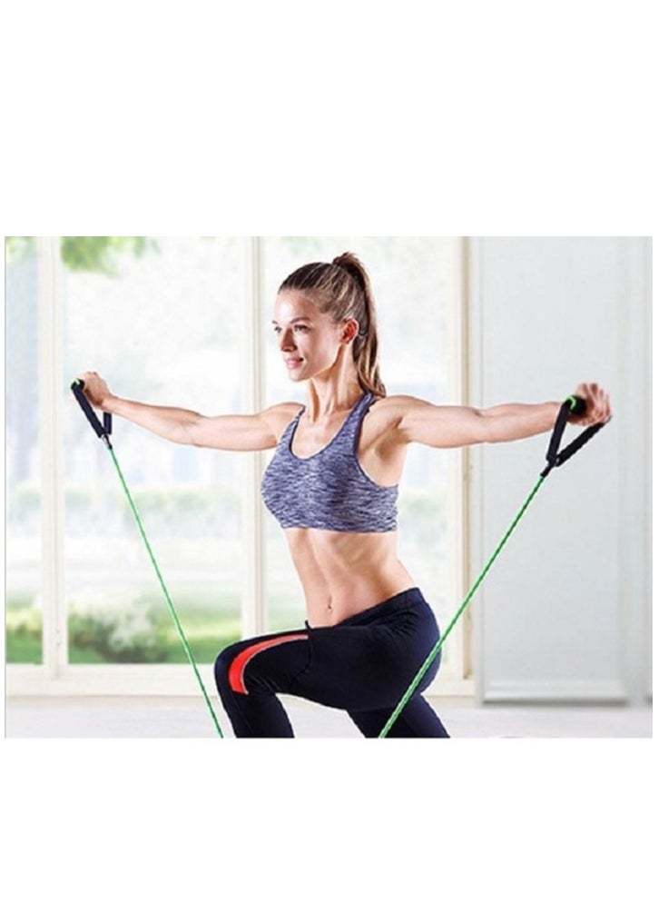 Pull String For Fitness And Aerobics With Door Anchor 15-20 LB, Green