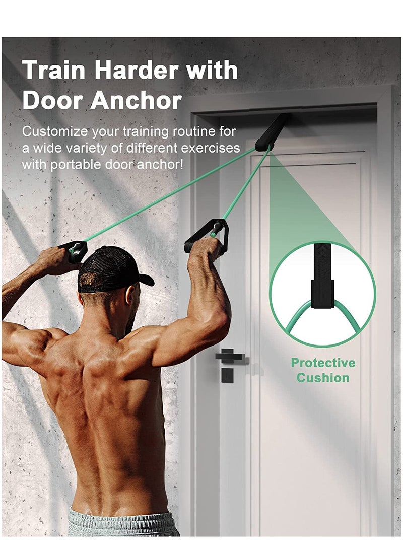 Pull String For Fitness And Aerobics With Door Anchor 15-20 LB, Green