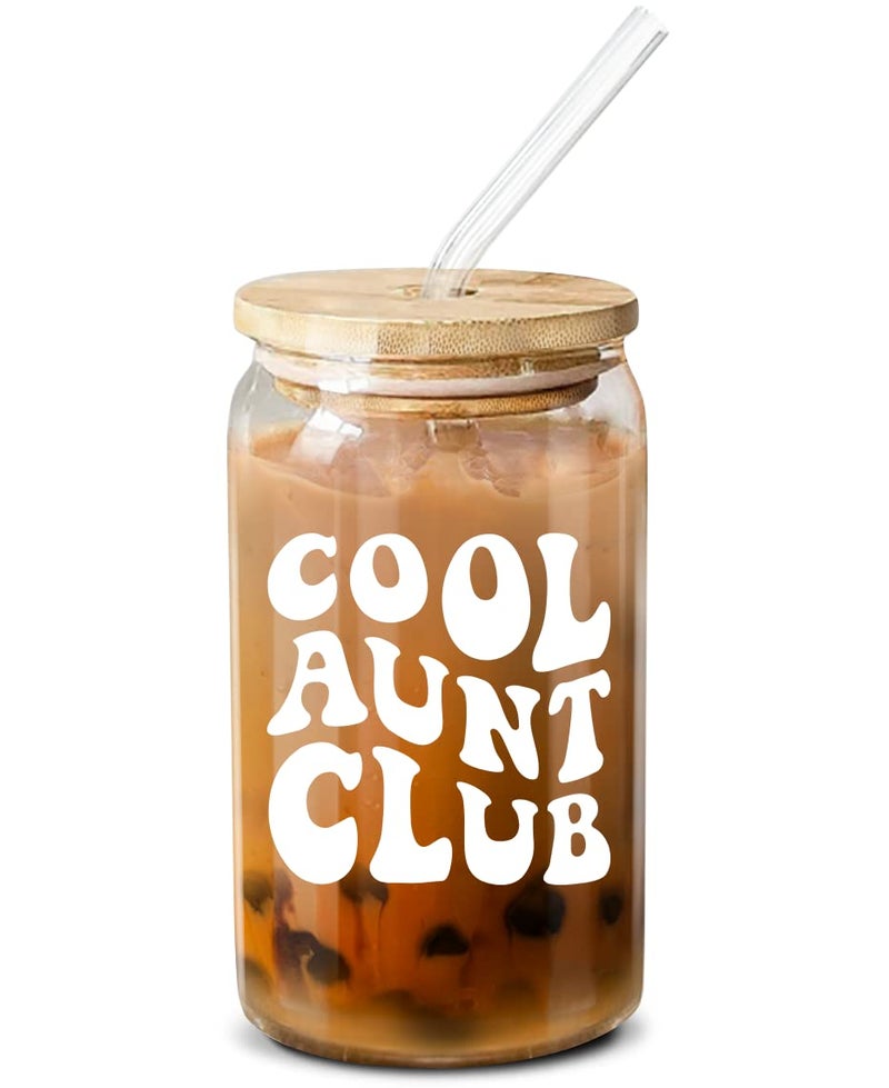 NewEleven Mothers Day Gifts For Aunt From Niece Nephew  Cool Gifts For Auntie Sister  Aunty Birthday Gift  Announcement Promoted To Aunt  16 Oz Coffee Glass