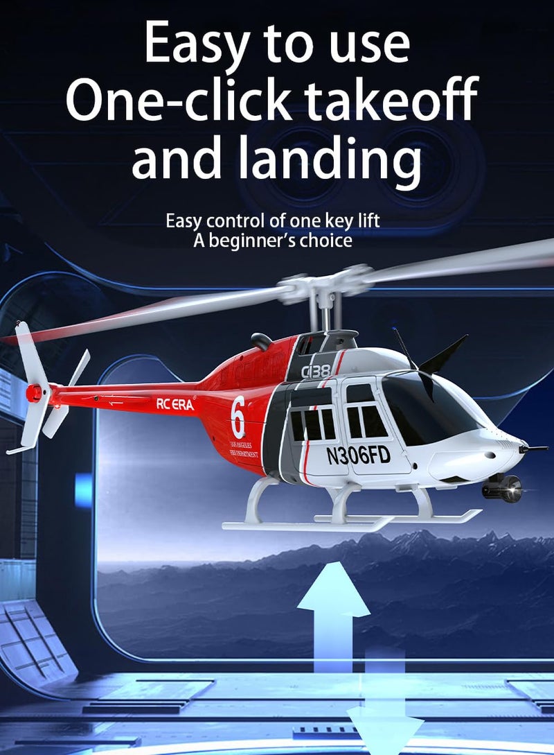FLYCOLOR C138 RC Helicopter 2.4G 6CH 6-Axis Gyro Altitude Hold 1/33 Remote Control Plane Ready to Fly RTF(RED-White) - Image 5