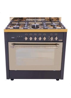 Rustic Gold Gas Cooker, 5 Burners, Black- 10094
