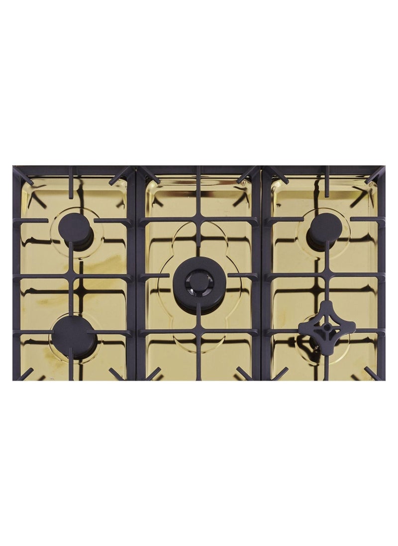 Fresh - Rustic Gold Gas Cooker, 5 Burners, Black- 10094 - Image 1