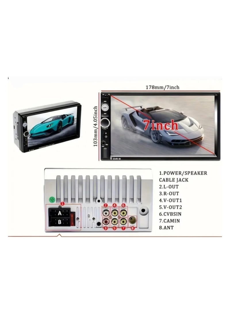 Generic "Car Radio Double Din Car Stereo 7 Inch HD Touch Screen Car Bluetooth MP5 Player Car Audio and Video Player USB, SD Card Support."  - Image 2