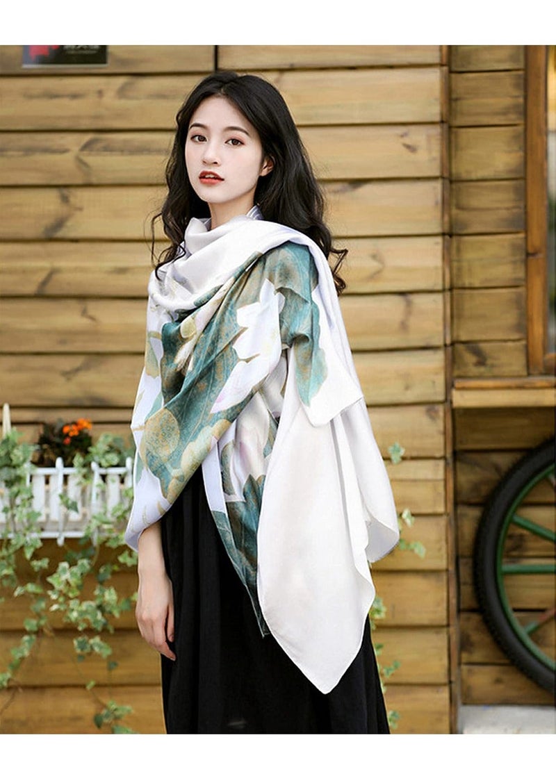Y&D Fashion Scarves Scarf Silk Feeling Long Lightweight Sunscreen Shawls for Women - Image 3