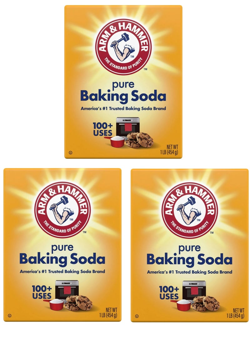 Arm & Hammer Pack of 3 Pure Baking Soda Box - 3 x 453g - Image 1