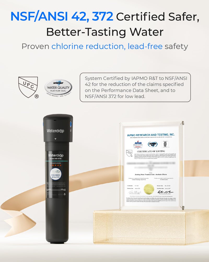 Waterdrop 15UA Under Sink Water Filter System, 2 Years, Reduces Lead, Chlorine, Bad Taste & Odor, Under Counter Water Filter Direct Connect to Kitchen Faucet, NSF/ANSI 42 Certified, USA Tech - Image 4