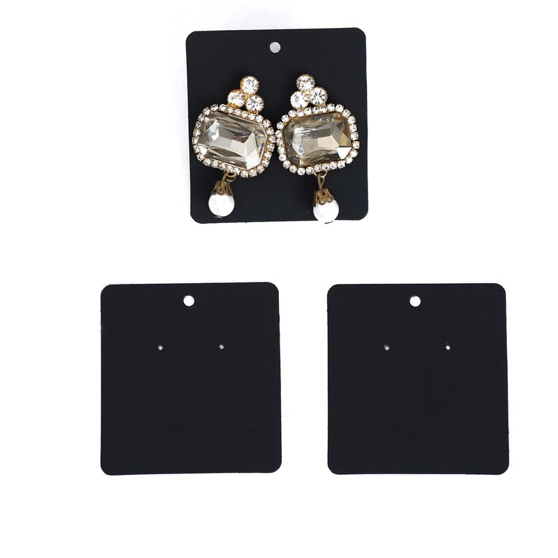 Zenomia Black Earrings Packaging Card, Decorative Handmade Jewelry Packaging Material, Jewelry Display Tag | Pack of 50 (2x2.15inch) - Image 1