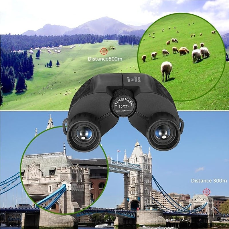10x25 HD BAK4 منشور مقاوم للماء مناظير للصيد الرياضة السفر - Image 5
