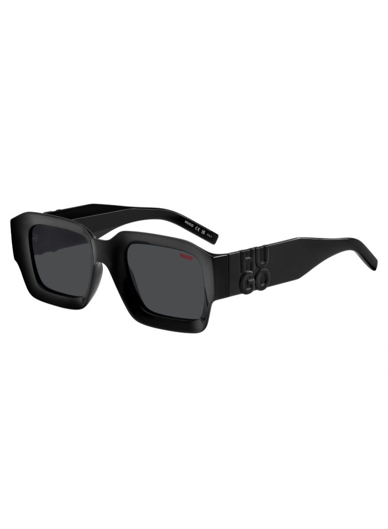 HUGO BOSS Hugo Boss HG 1311/S 807/IR Unisex Square Sunglasses – 54 mm Black Frame with Grey Lens  - Image 1