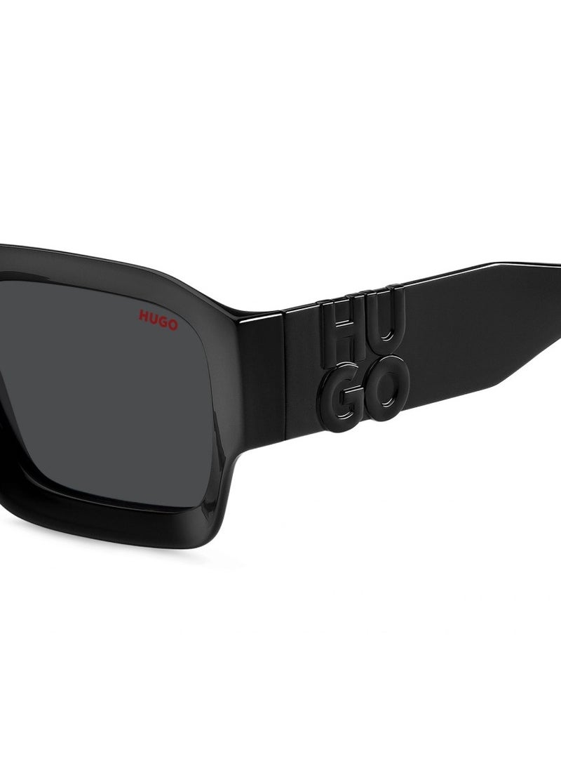 HUGO BOSS Hugo Boss HG 1311/S 807/IR Unisex Square Sunglasses – 54 mm Black Frame with Grey Lens  - Image 3