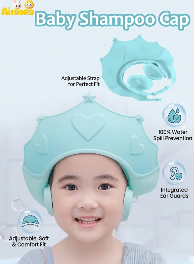 Aissiora Baby shower caps Baby ear protection shampoo cap Children's shower caps with ear protection The girth is adjustable Suitable for babies aged 0-3 years - Image 1