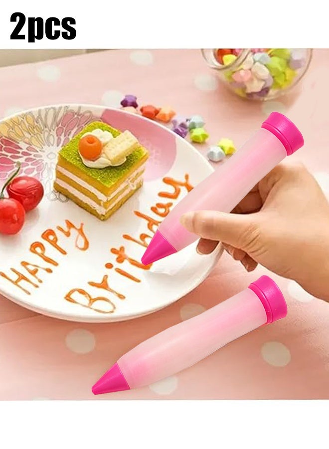 KANGLI 2 Pcs Cake Decorating Pen, Buttercream Frosting Gourmet Chocolate Silicone Decorating Pen Silicone Cupcake Salad Kits Cake Frosting Tools  Writing Pen Piping - Image 1