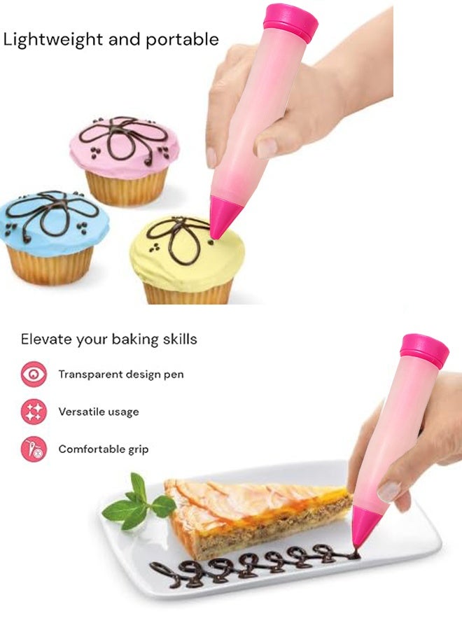 KANGLI 2 Pcs Cake Decorating Pen, Buttercream Frosting Gourmet Chocolate Silicone Decorating Pen Silicone Cupcake Salad Kits Cake Frosting Tools  Writing Pen Piping - Image 3