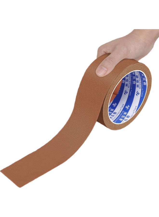 Miloch Mileqi Self-Adhesive Leather Sofa Repair Patch, Seat Renovation, Car Leather Seat, Electric Vehicle Seat Leather Repair, Self-Adhesive Roll, Brown [5Cm Wide * 5M Long], 2 Rolls - Image 1