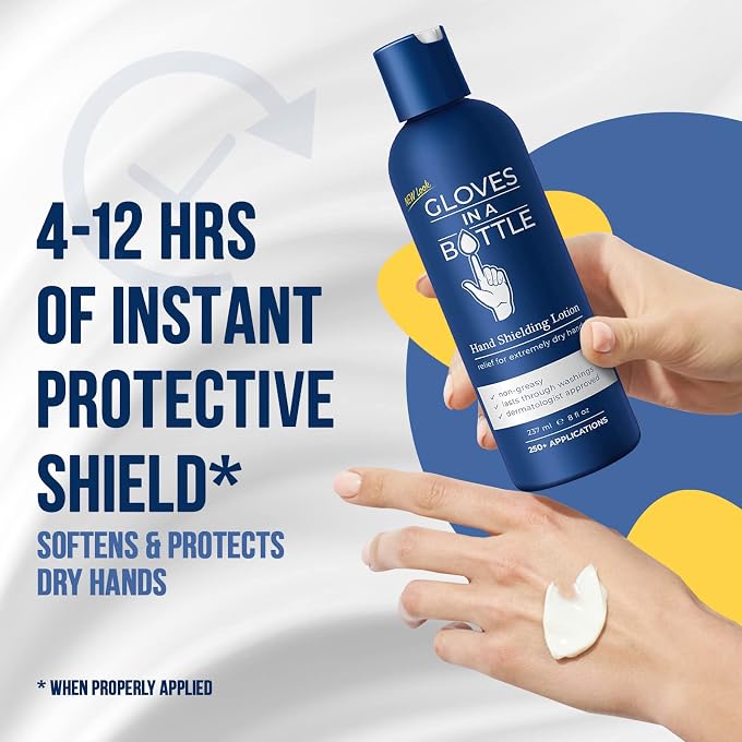 Gloves In A Bottle Shielding Lotion (One- 2 fl oz-60 ml & One - 8 fl oz-240 ml) With Pump Great for Dry Itchy Skin Grease-less and Fragrance Free - Image 3