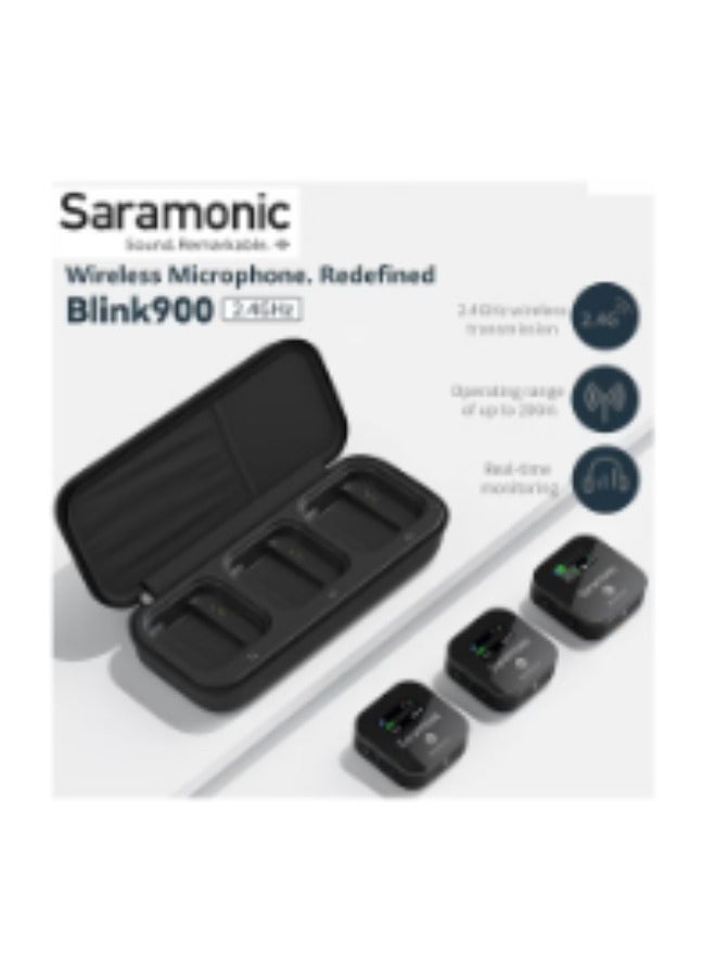 سارامونيك نظام ميكروفون لاسلكي ثنائي القناة Blink900 B2 بتردد 2.4 جيجاهرتز لمراقبة فورية لكاميرات DSLR وكاميرات الفيديو وأجهزة iPhone والهواتف الذكية التي تعمل بنظام Android والأجهزة اللوحية - Image 4