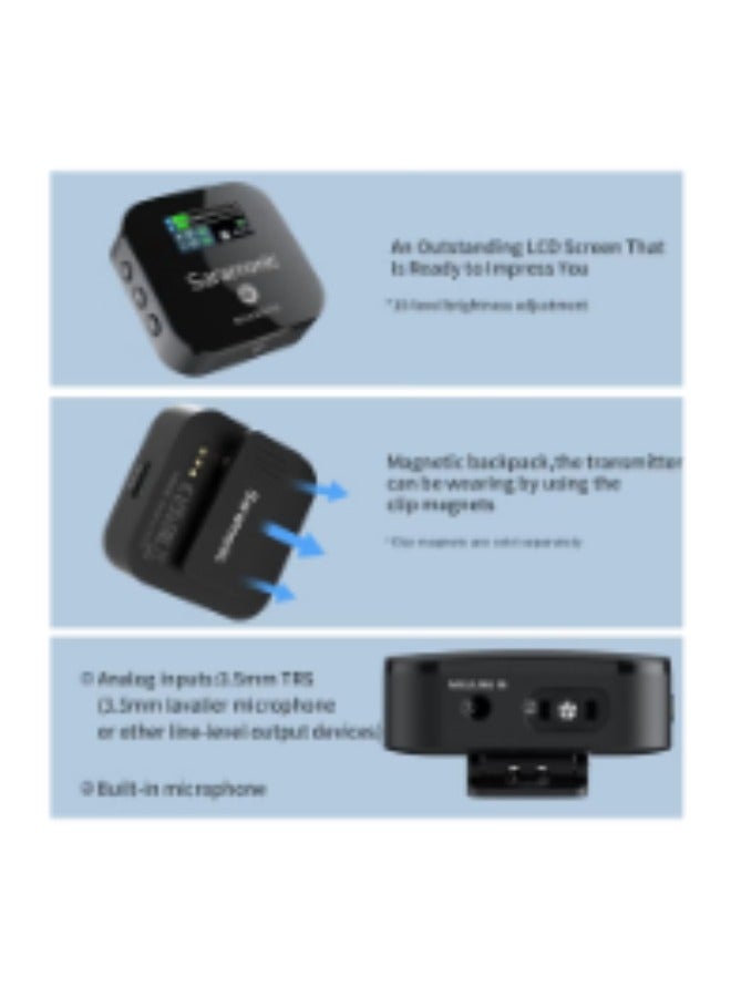 سارامونيك نظام ميكروفون لاسلكي ثنائي القناة Blink900 B2 بتردد 2.4 جيجاهرتز لمراقبة فورية لكاميرات DSLR وكاميرات الفيديو وأجهزة iPhone والهواتف الذكية التي تعمل بنظام Android والأجهزة اللوحية - Image 3