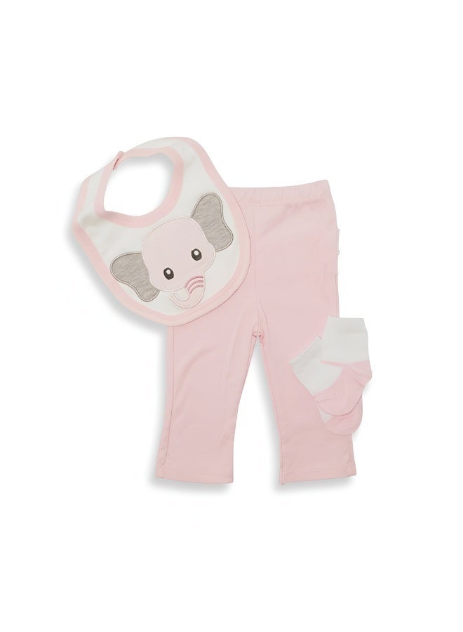 Bambimici Elephant Print Long Sleeve Bodysuit with Pyjama - Baby Pink - Image 4