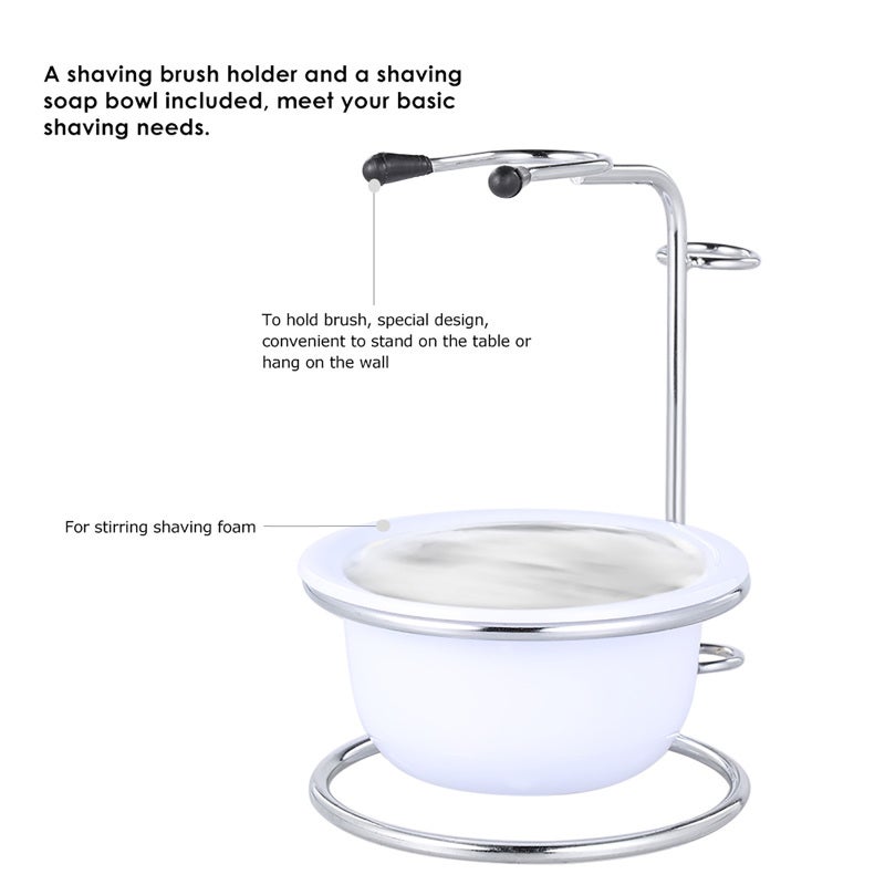 Men's Shaving Kit: 2-In-1 Holder + Soap Bowl, Wall-Mountable & Table-Standing, Quick Air-Drying Shaving Set for Male Wet Or Dry Shaving - Image 3
