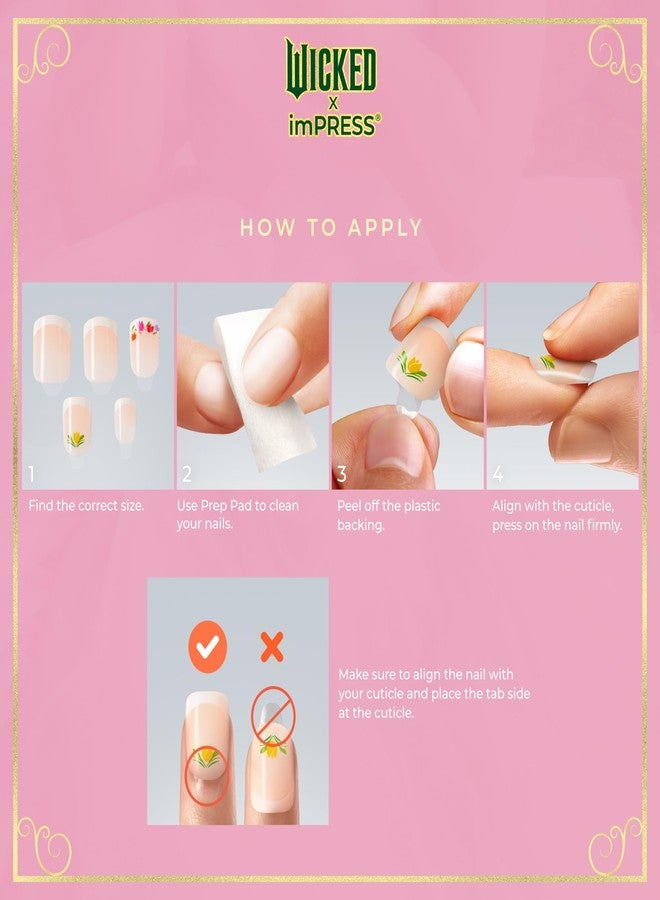 Impress WICKED X imPRESS Press On Nails, New Improved Adhesive, Up To 10 Day Hold, ‘Beautifical’, White, Medium Oval, Includes 30 Fake Nails, 1 Prep Pad, 1 Manicure Stick, 1 Mini File - Image 2