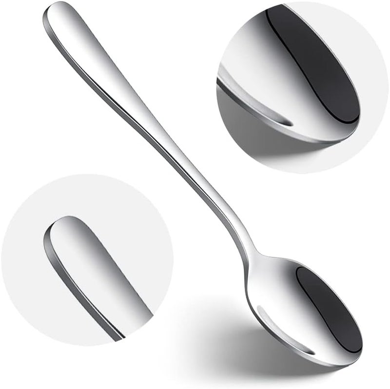 IQCWOOD Coffee Spoons, Mini Espresso Spoon, 6 Pieces Stainless Steel Spoons Silverware Set, Dinner Spoon for Home, Kitchen or Restaurant, Dishwasher Safe 4.7 Inches - Image 1