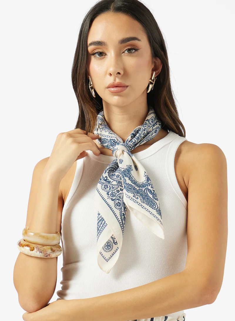 Ginger Silk Printed Summer Scarf