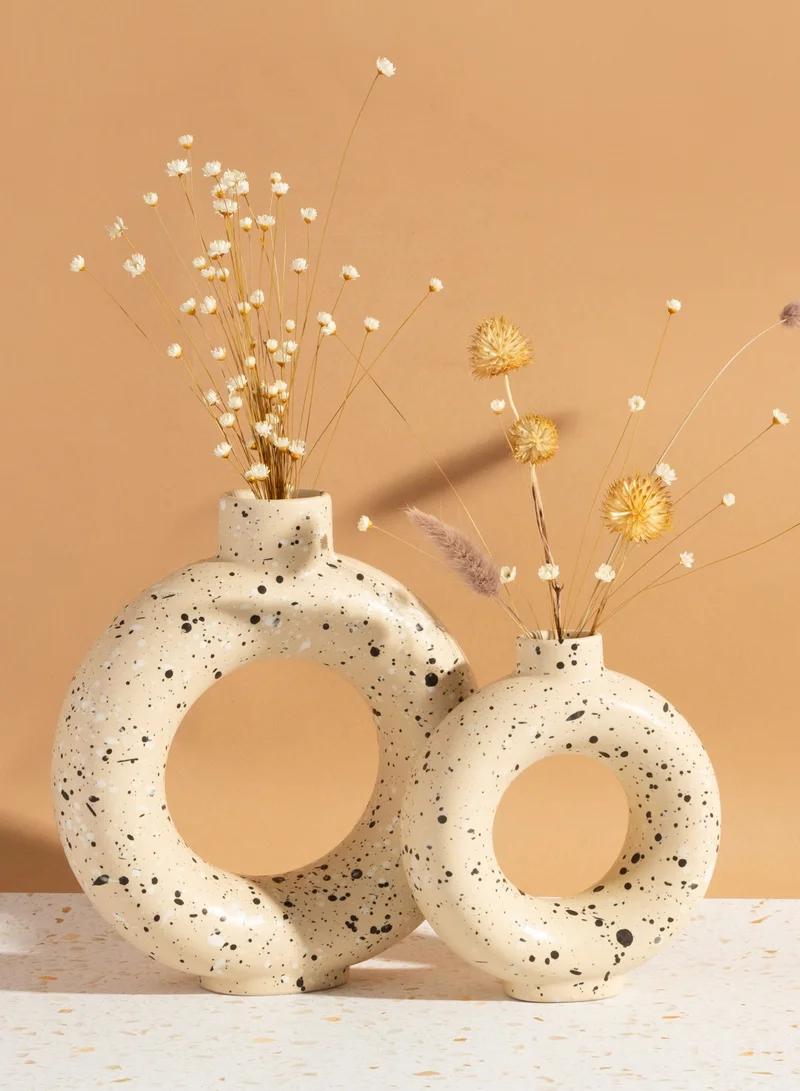 Sass & Belle Sass and Belle Sand Terrazzo Speckled Circle Vase Large - Modern Home Decor