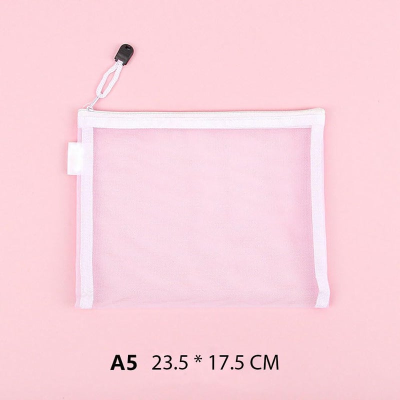 pepplo Transparent Mesh Zipper Bags, Large Capacity Pencil Case, Multifunctional Storage Bags, Student Exam Supplies Storage Bags, Zipper Organizer, School Supplies, Student Stationery Bag (Medium, 2 Pieces) - Image 3