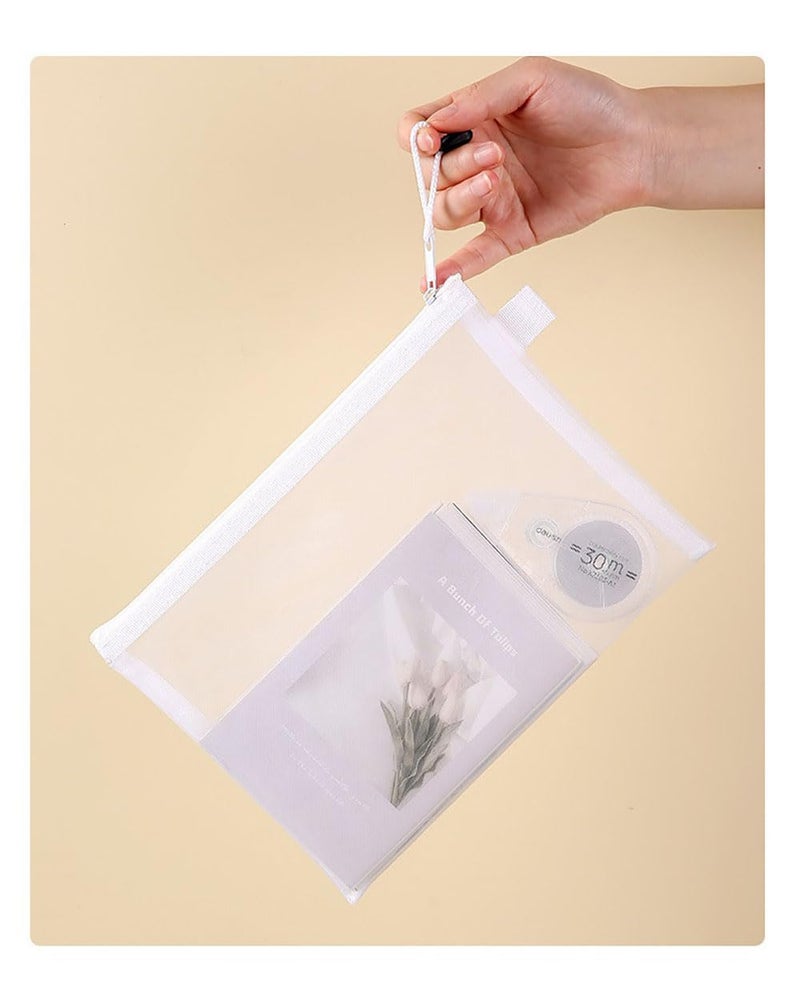 pepplo Transparent Mesh Zipper Bags, Large Capacity Pencil Case, Multifunctional Storage Bags, Student Exam Supplies Storage Bags, Zipper Organizer, School Supplies, Student Stationery Bag (Medium, 2 Pieces) - Image 4