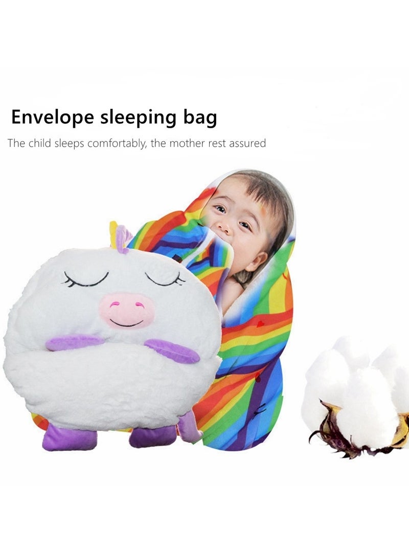 Cool Baby COOLBABY Kids Cartoon Lazy Warm Sleeping Bag, Foldable Cartoon Animal Sleeping Bag, Suitable for Children Playing and Camping  - Image 2