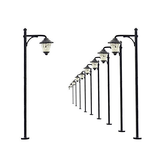 Evemodel LYM11 10 pcs Model Railway Led Lamppost Lamps Street Lights N Scale 5cm 197inch 3V New - Image 1