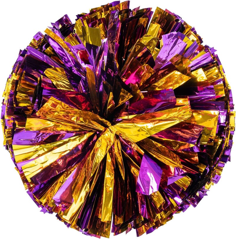 Ueerdand Pack of 4 Cheerleading Pom Poms 12 inch 80g Foil Plastic Metallic Cheerleader Pom Poms for Cheer Sport Kids Adults Team Spirit Cheering - Image 5