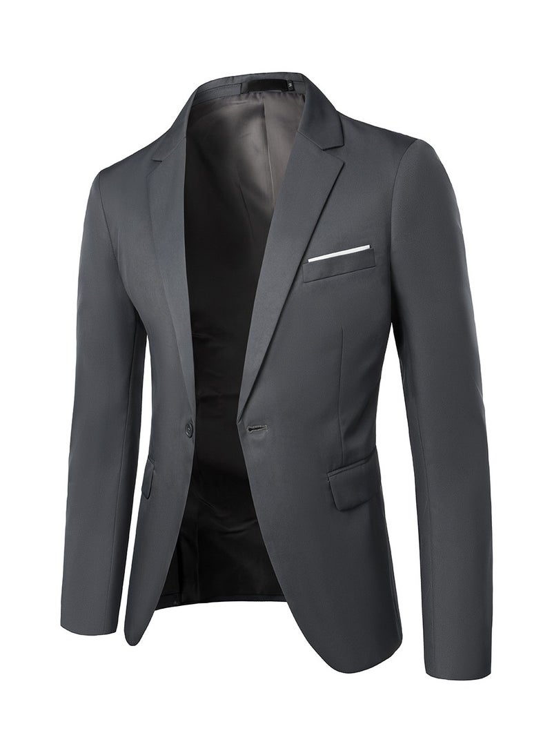Shougu Fashionable And Versatile Business Solid Color Men's Suit Set Two-piece Set  - Image 2