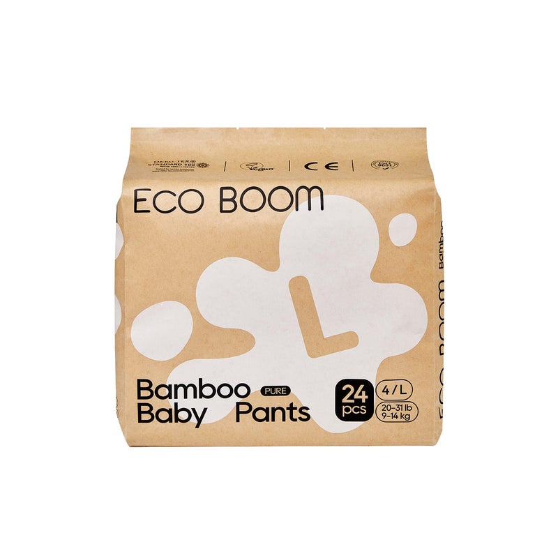 ECO BOOM Training Pants for Toddler Potty, Hypoallergenic for Sensitive Skin, Size 4 Suitable for 20 to 31lb (L - 24 Count) - Image 1