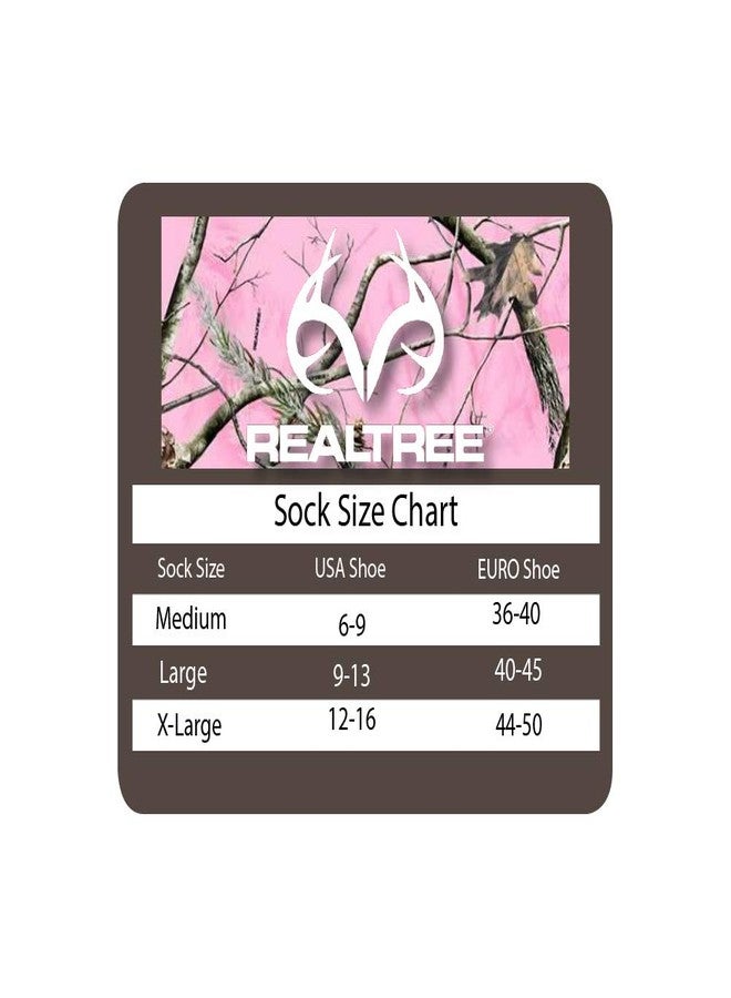 Realtree Women's All Season Wear Crew Socks 2 Pair, Pink Assorted, Women's Shoe Size - 6-9 - Image 5