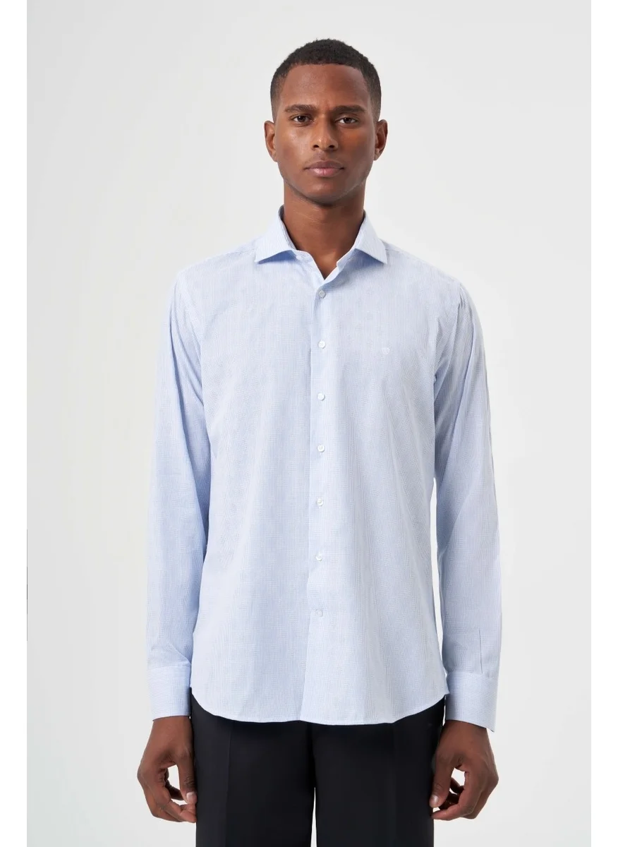 Bisse Men's Regular Fit Classic Shirt Blue GM23Y231037_D35