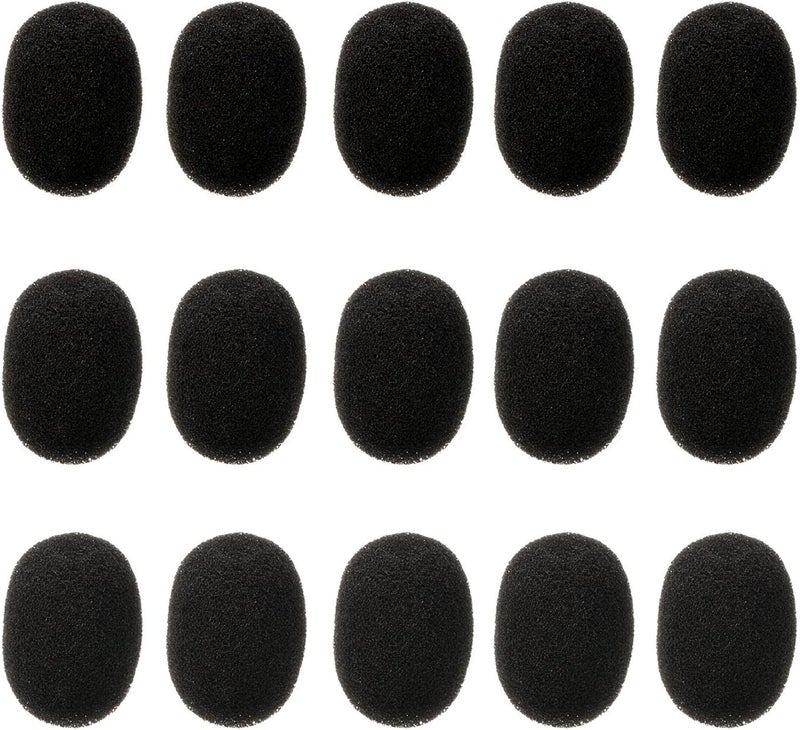 eBoot إي بوت 15 حزمة ميكروفون لابيل بحجم صغير أغطية رغوة ميكروفون سوداء - Image 1