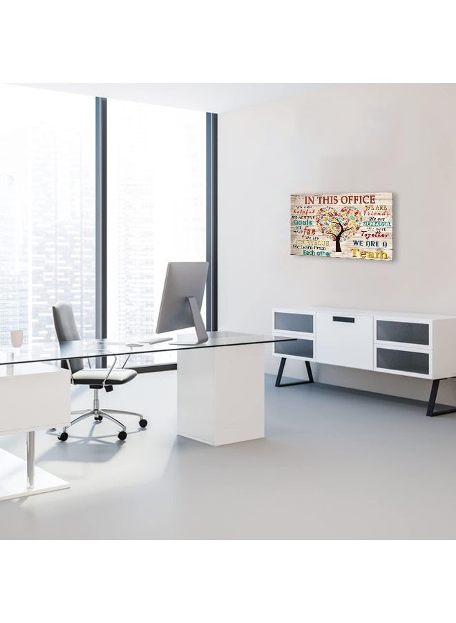 WHAOMIOT In This Office We Are A Team Inspirational Wall Art Positive Modern Decor Poster Canvas Print 24x16 Inch Frame Ready To Hang - Image 5